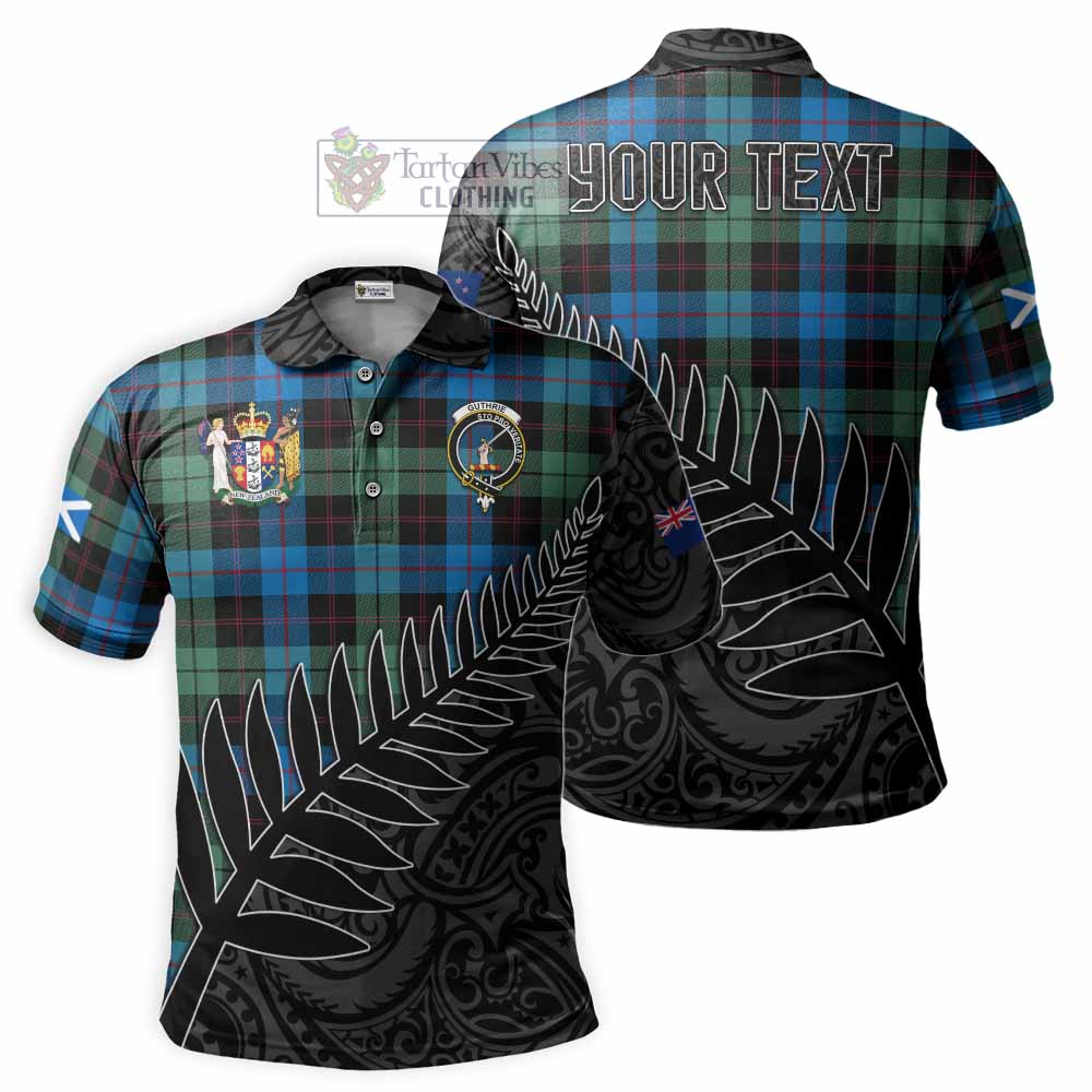 Guthrie Crest Tartan Polo Shirt with New Zealand Silver Fern Half Style - Tartan Vibes Clothing