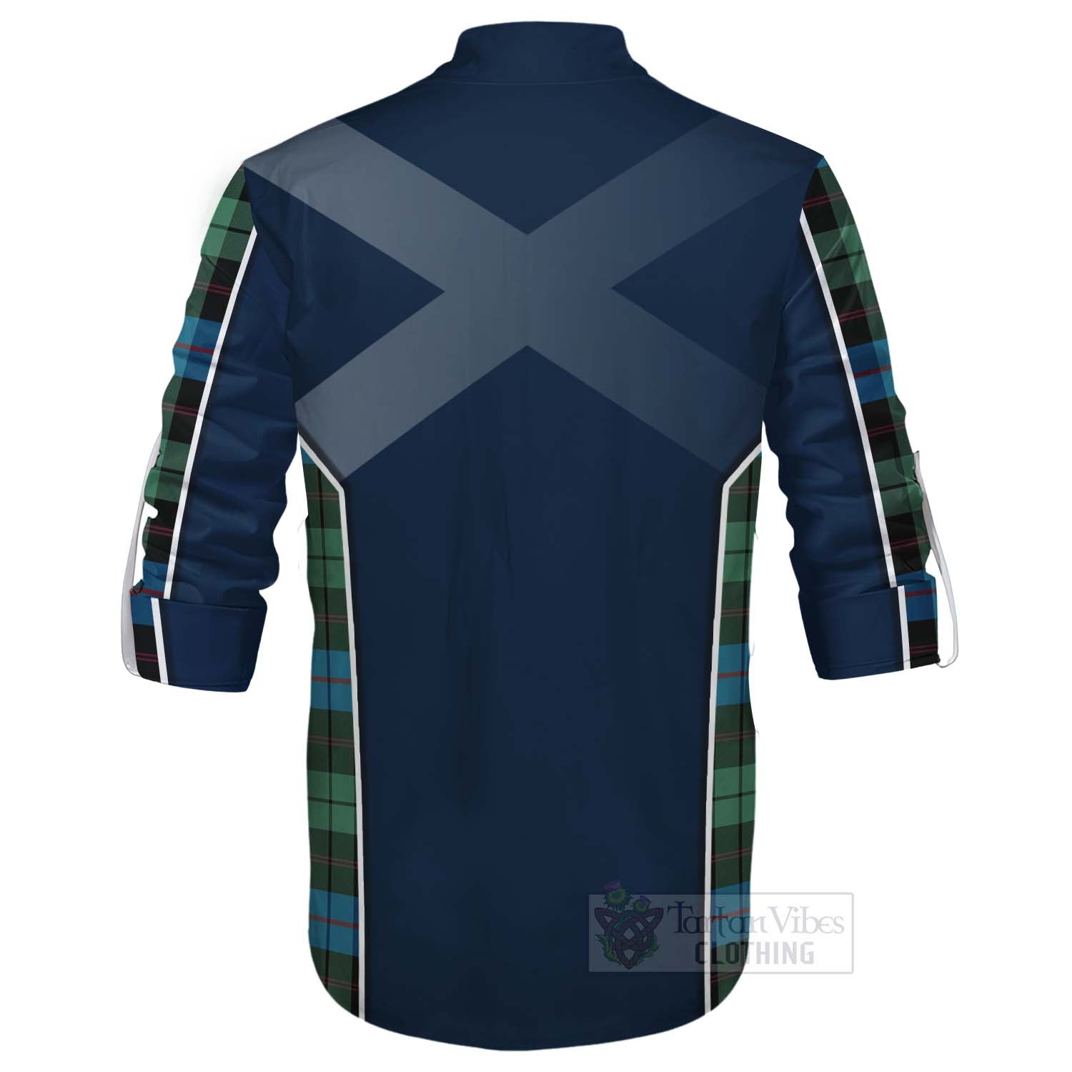 Tartan Vibes Clothing Guthrie Tartan Ghillie Kilt Shirt with Family Crest and Scottish Thistle Vibes Sport Style