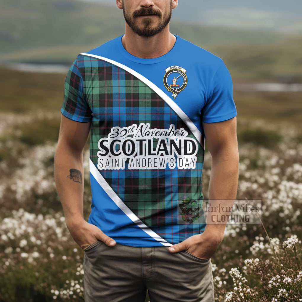Guthrie Family Crest Tartan T-Shirt Celebrate Saint Andrew's Day in Style - Tartan Vibes Clothing