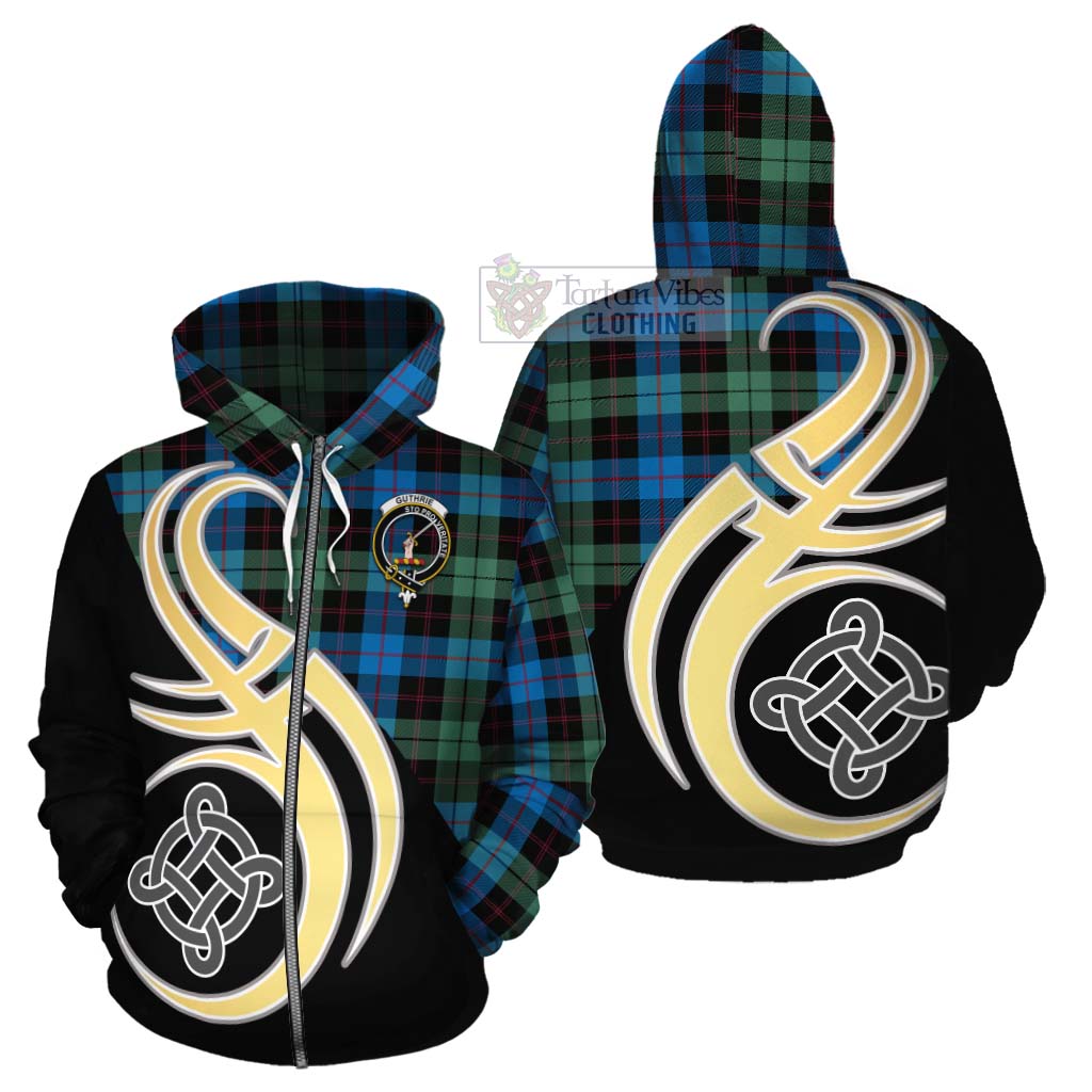Tartan Vibes Clothing Guthrie Tartan Cotton Hoodie with Family Crest and Celtic Symbol Style