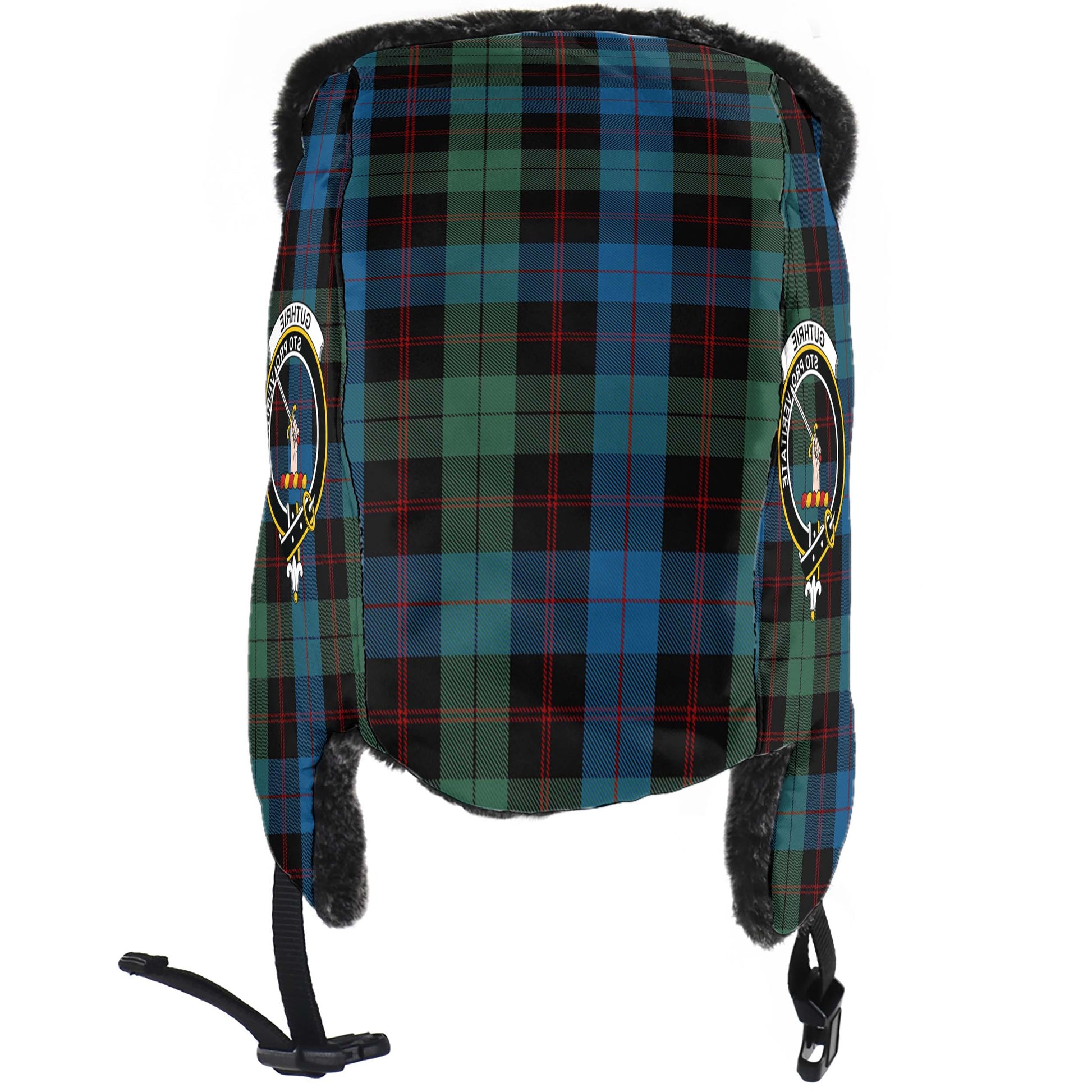 Guthrie Tartan Winter Trapper Hat with Family Crest - Tartan Vibes Clothing