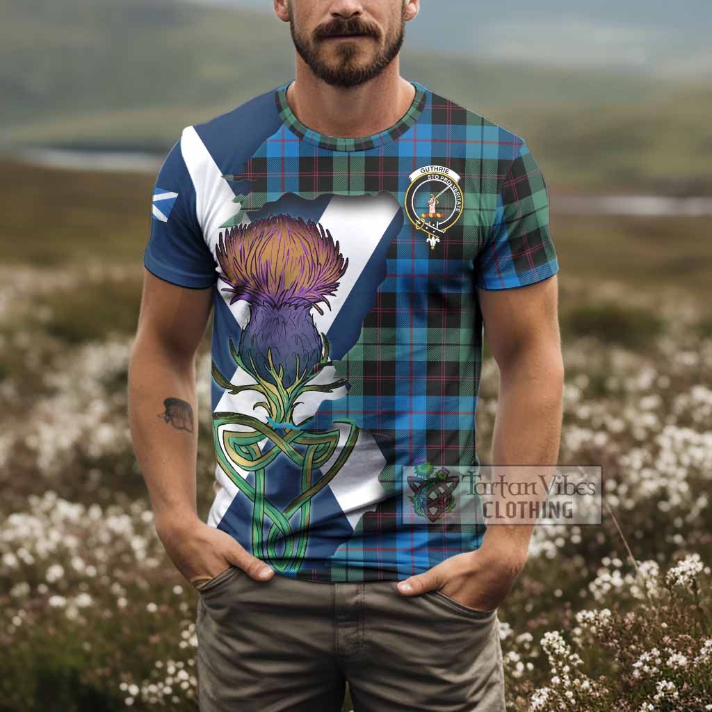 Tartan Vibes Clothing Guthrie Tartan Family Crest T-Shirt Scottish Thistle Celtic Inspired