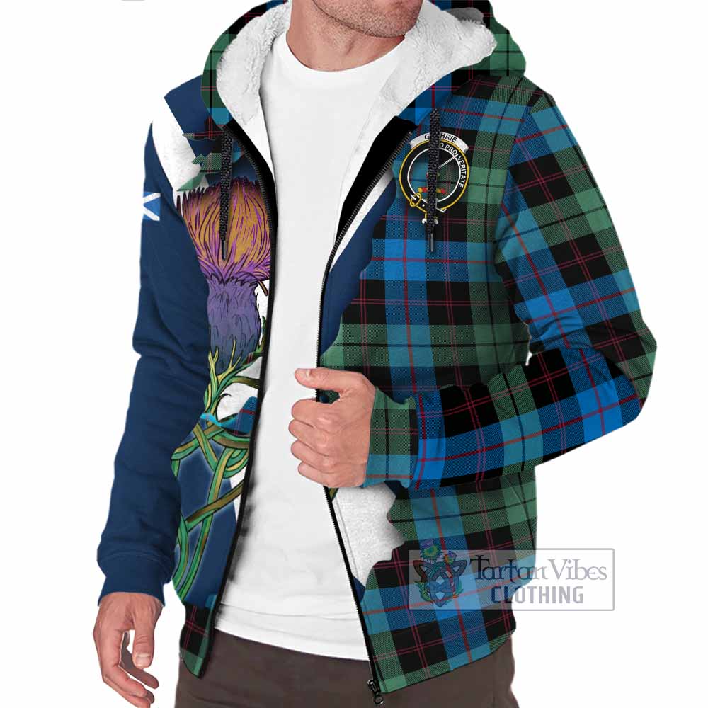 Guthrie Tartan Family Crest Sherpa Hoodie Scottish Thistle Celtic Inspired - Tartan Vibes Clothing