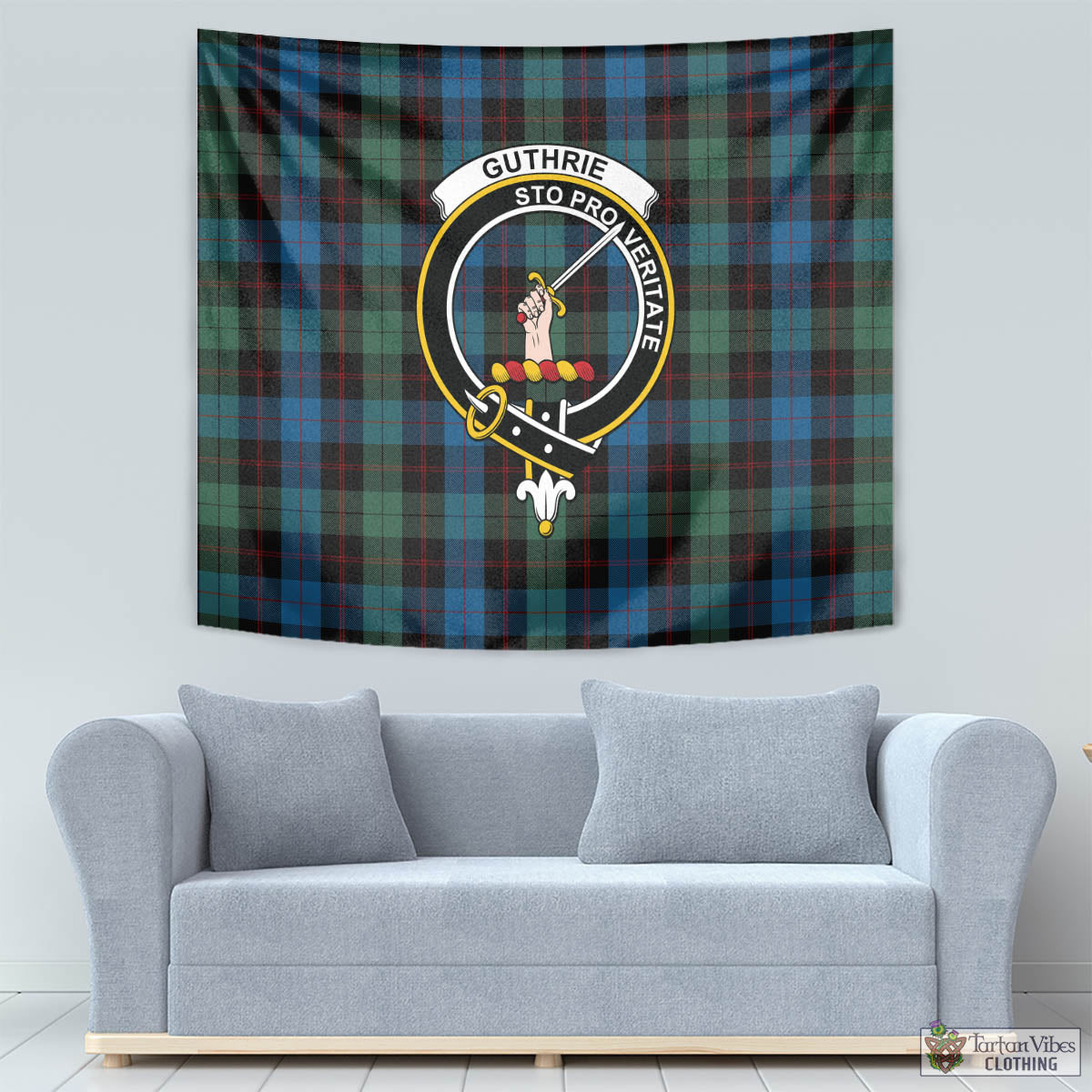 Guthrie Tartan Tapestry Wall Hanging and Home Decor for Room with Family Crest - Tartan Vibes Clothing