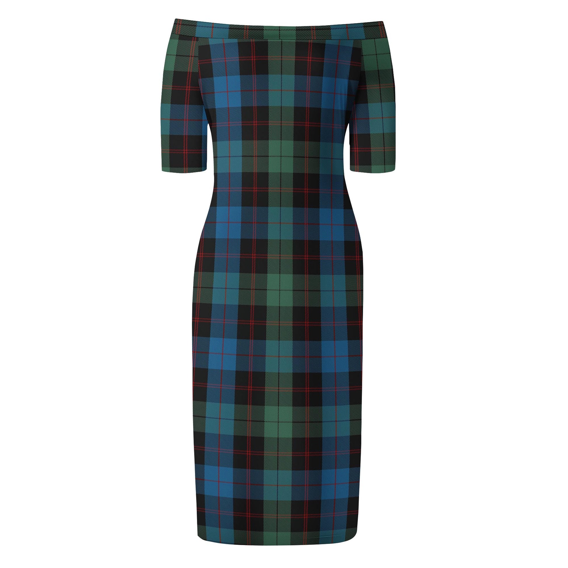 Guthrie Tartan Off Shoulder Lady Dress - Tartan Vibes Clothing