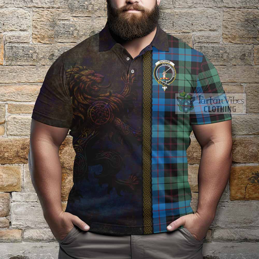 Guthrie Tartan Family Crest Polo Shirt Alba Gu Brath Be Brave Lion Ancient Style - Tartan Vibes Clothing