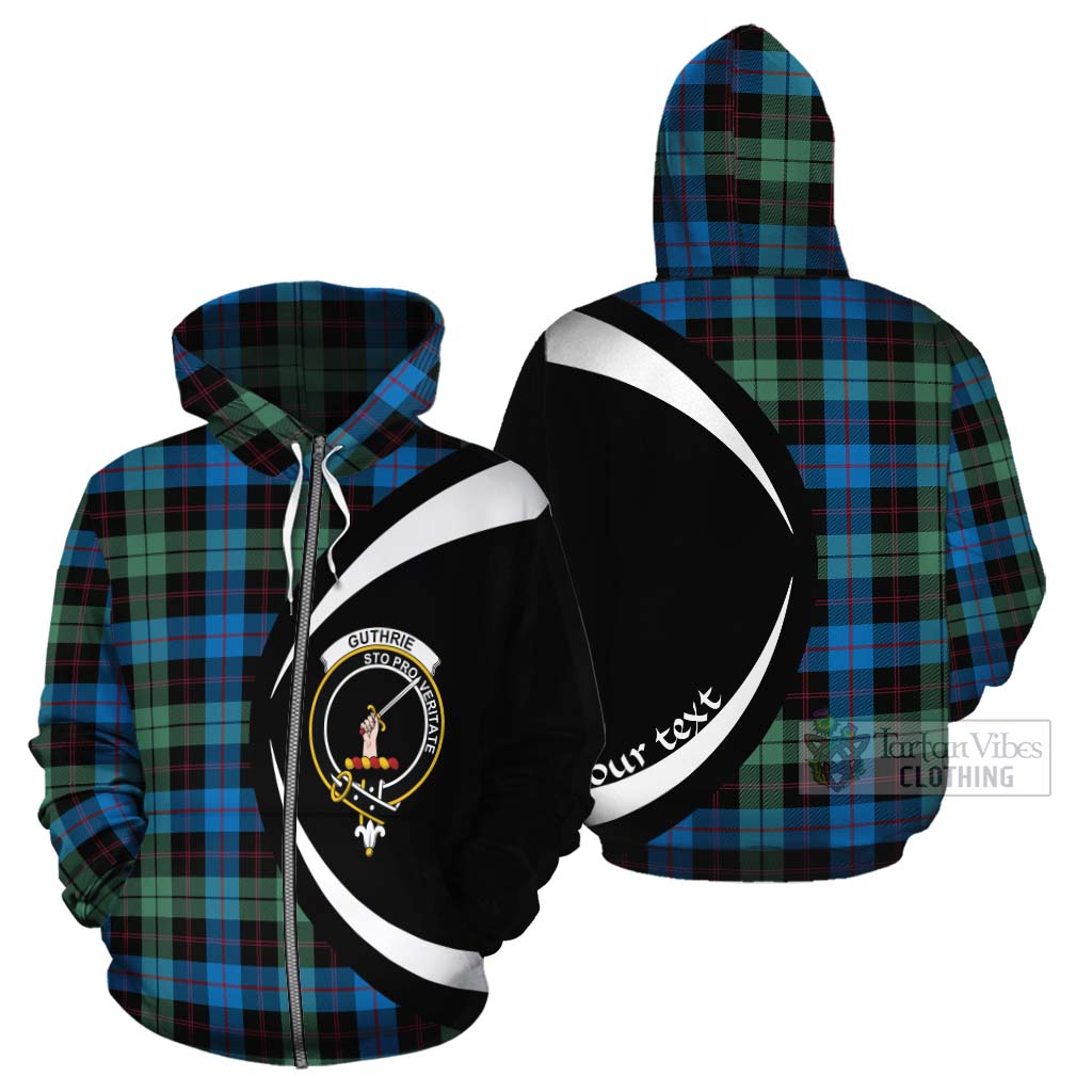 Tartan Vibes Clothing Guthrie Tartan Cotton Hoodie with Family Crest Circle Style