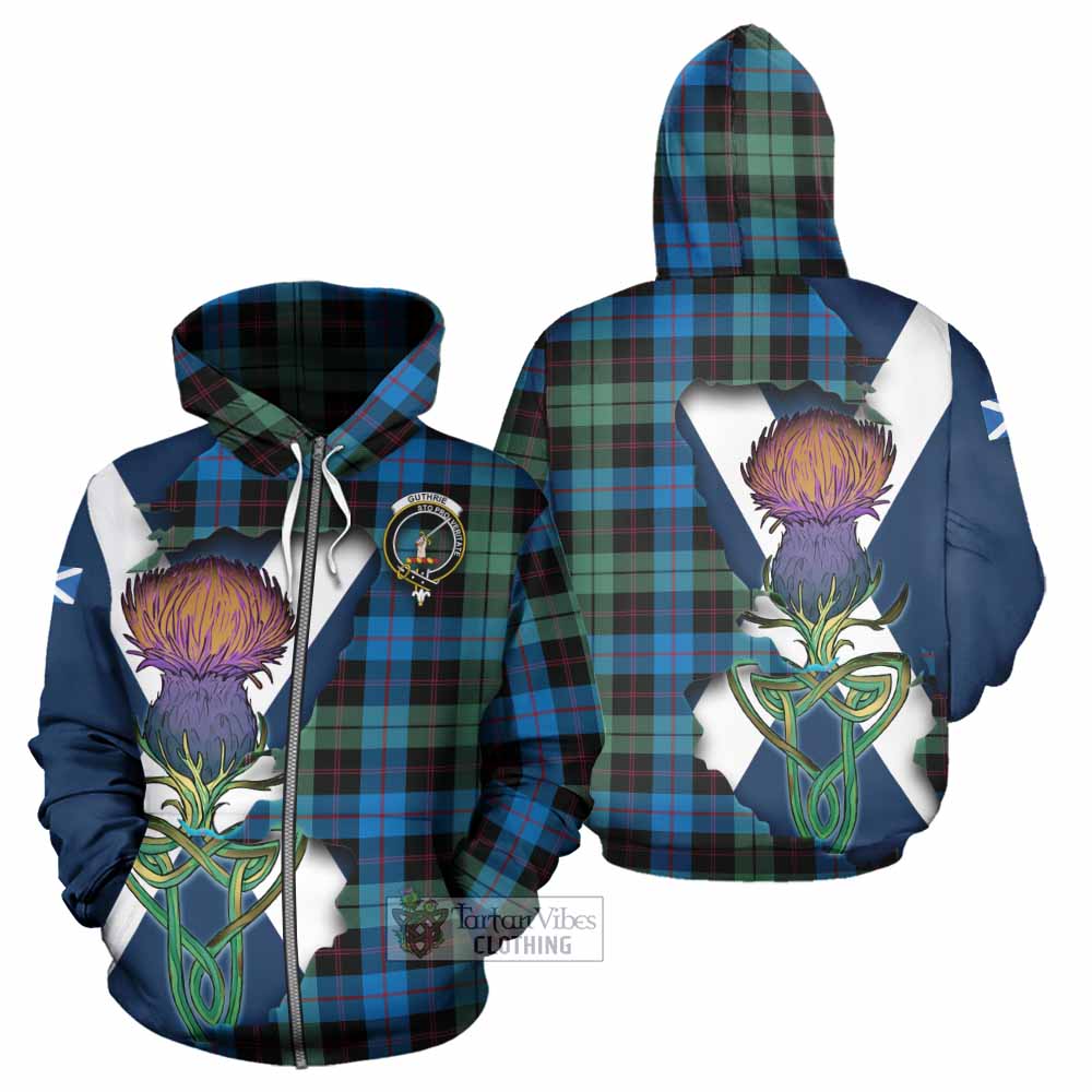 Tartan Vibes Clothing Guthrie Tartan Family Crest Hoodie Scottish Thistle Celtic Inspired