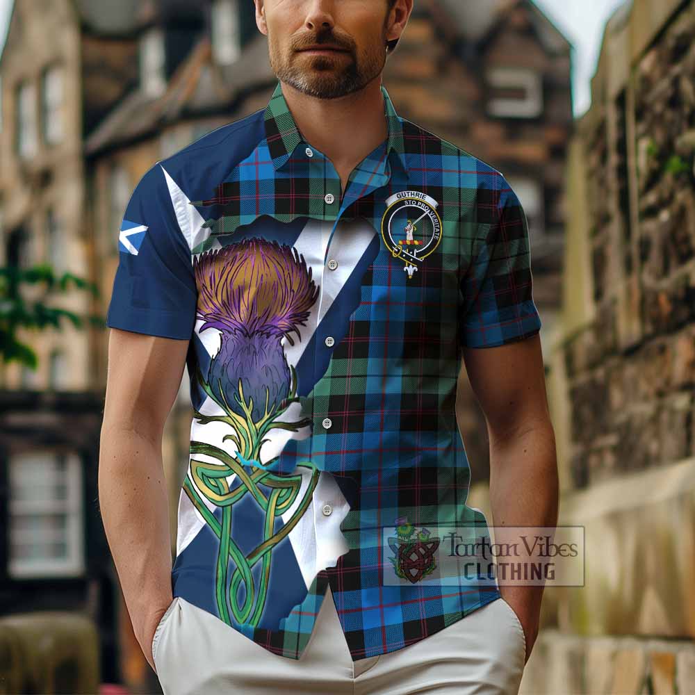 Guthrie Tartan Family Crest Hawaiian Shirt Scottish Thistle Celtic Inspired - Tartan Vibes Clothing
