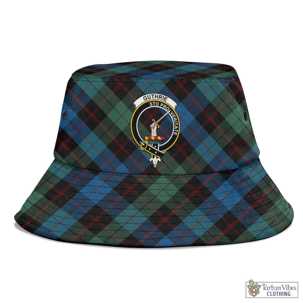 Guthrie Tartan Bucket Hat with Family Crest - Tartan Vibes Clothing