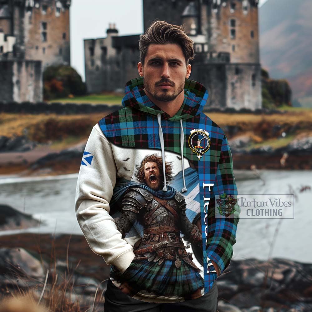 Tartan Vibes Clothing Guthrie Crest Tartan Cotton Hoodie Inspired by the Freedom of Scottish Warrior