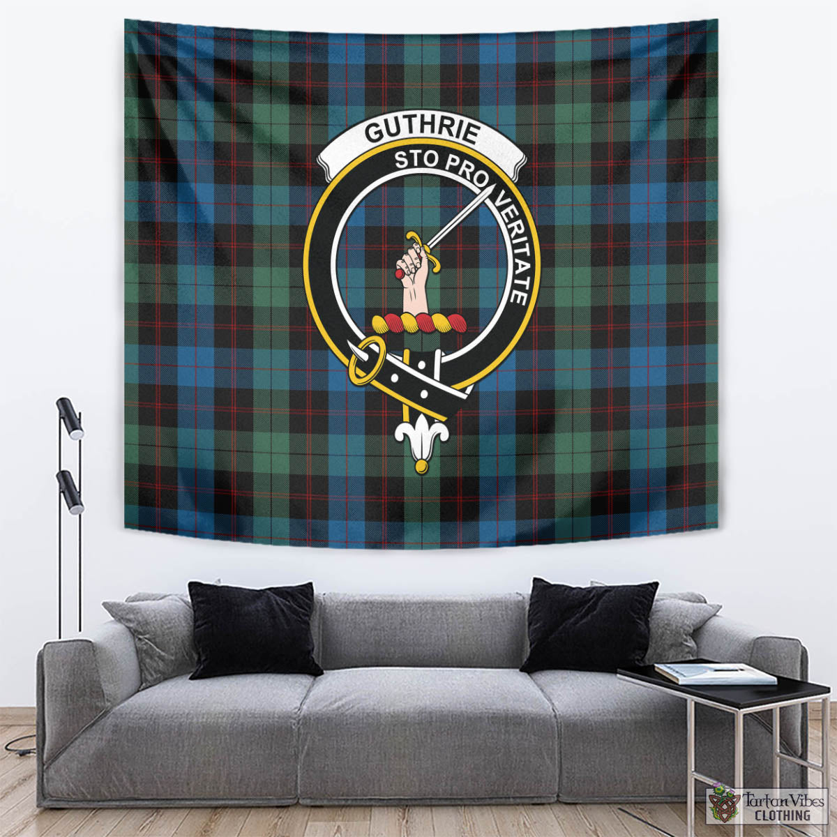 Guthrie Tartan Tapestry Wall Hanging and Home Decor for Room with Family Crest - Tartan Vibes Clothing