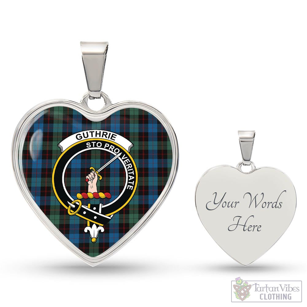 Guthrie Tartan Heart Necklace with Family Crest Luxury Necklace (Silver) Yes - Tartan Vibes Clothing