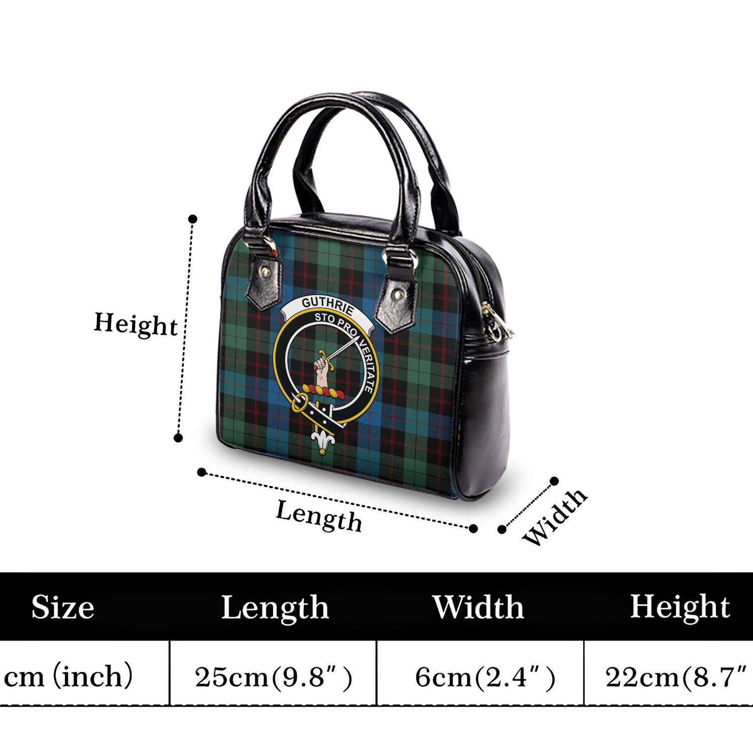 Guthrie Tartan Shoulder Handbags with Family Crest - Tartan Vibes Clothing