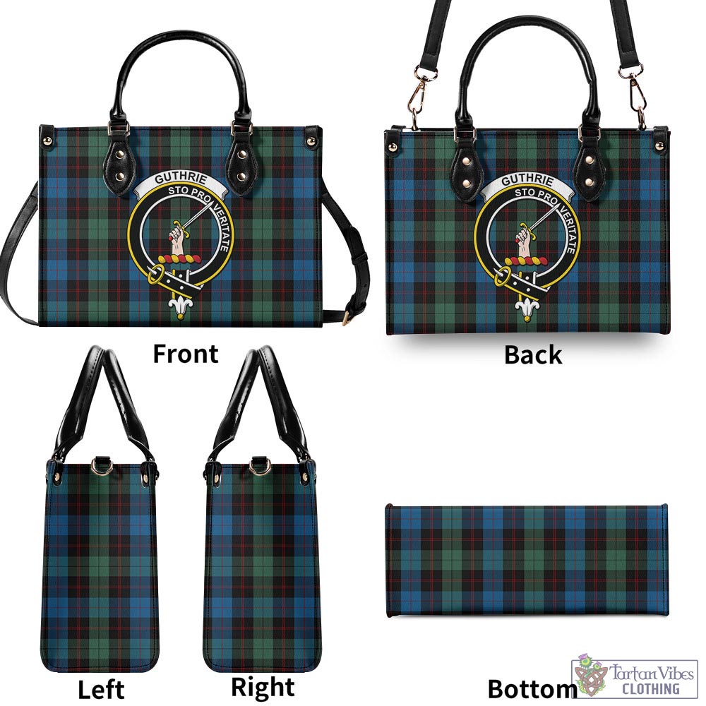 Guthrie Tartan Luxury Leather Handbags with Family Crest - Tartan Vibes Clothing