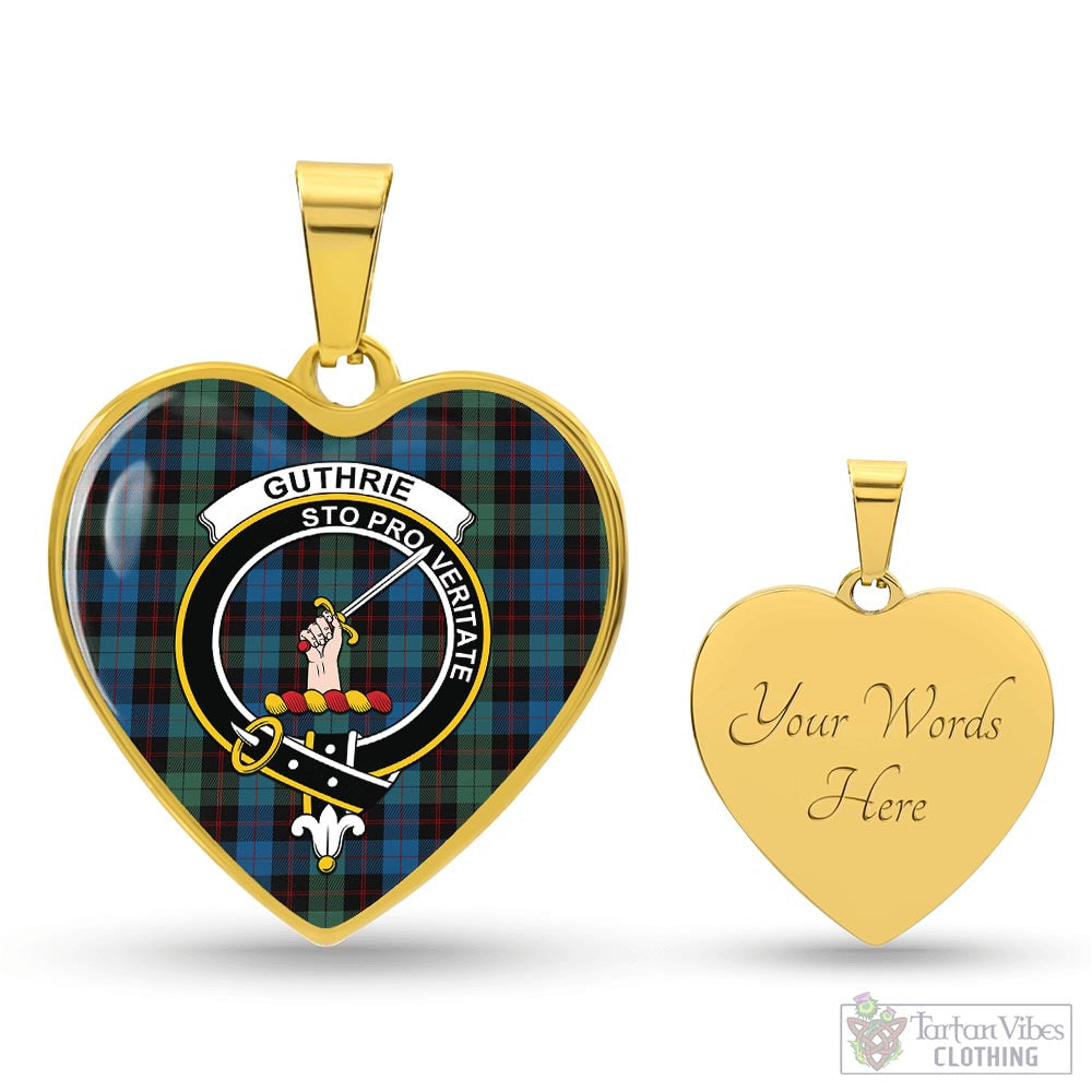 Guthrie Tartan Heart Necklace with Family Crest Luxury Necklace (Gold) Yes - Tartan Vibes Clothing