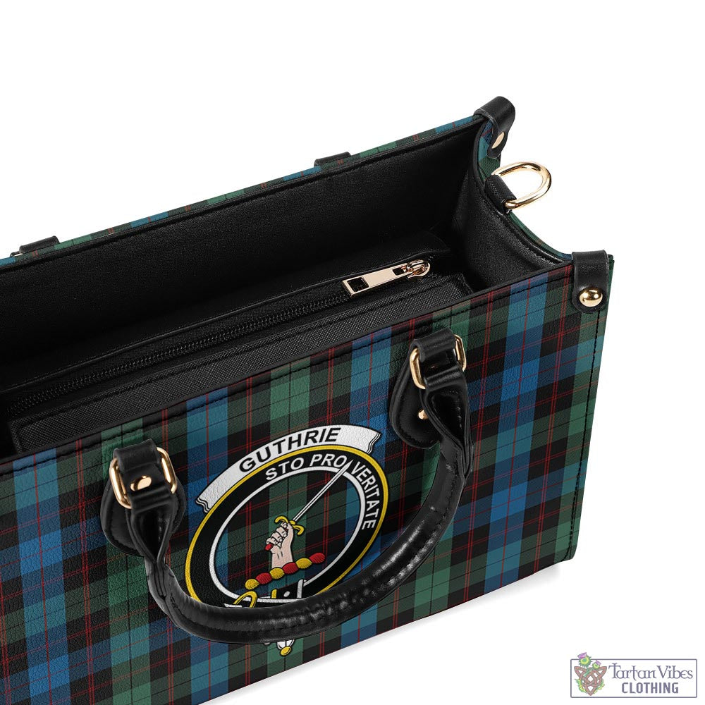 Guthrie Tartan Luxury Leather Handbags with Family Crest - Tartan Vibes Clothing