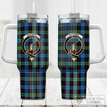 Guthrie Ancient Tartan and Family Crest Tumbler with Handle
