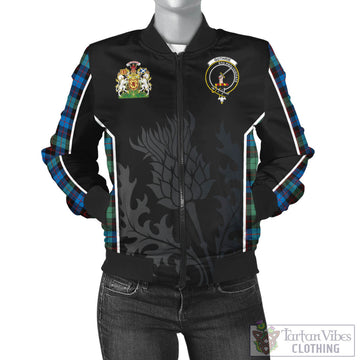 Guthrie Ancient Tartan Bomber Jacket with Family Crest and Scottish Thistle Vibes Sport Style