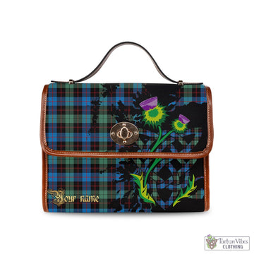 Guthrie Ancient Tartan Waterproof Canvas Bag with Scotland Map and Thistle Celtic Accents