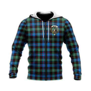 Guthrie Ancient Tartan Knitted Hoodie with Family Crest