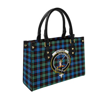 Guthrie Ancient Tartan Leather Bag with Family Crest