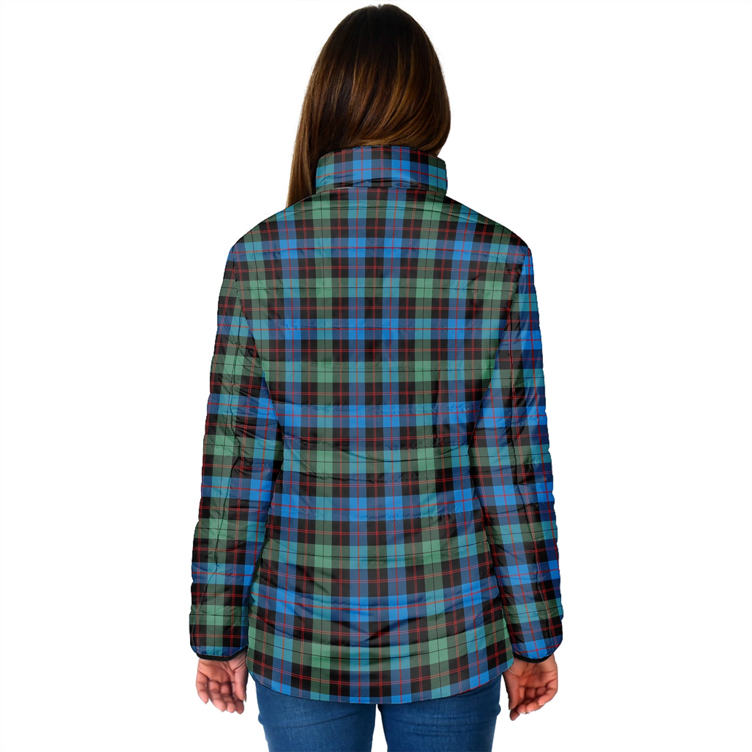 Guthrie Ancient Tartan Padded Jacket with Family Crest - Tartanvibesclothing