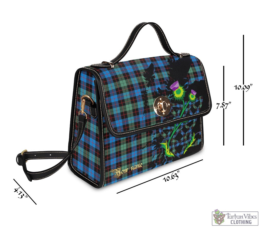 Tartan Vibes Clothing Guthrie Ancient Tartan Waterproof Canvas Bag with Scotland Map and Thistle Celtic Accents