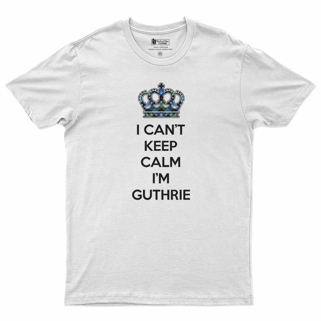 Guthrie Can't Keep Calm Men's T-Shirt White - Tartan Vibes Clothing