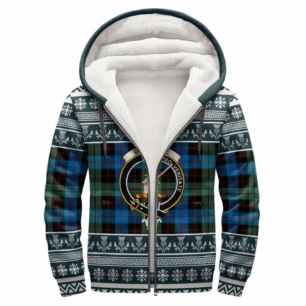 Guthrie Clan Tartan Christmas Fleece Hoodie with Family Crest - Tartan Vibes Clothing