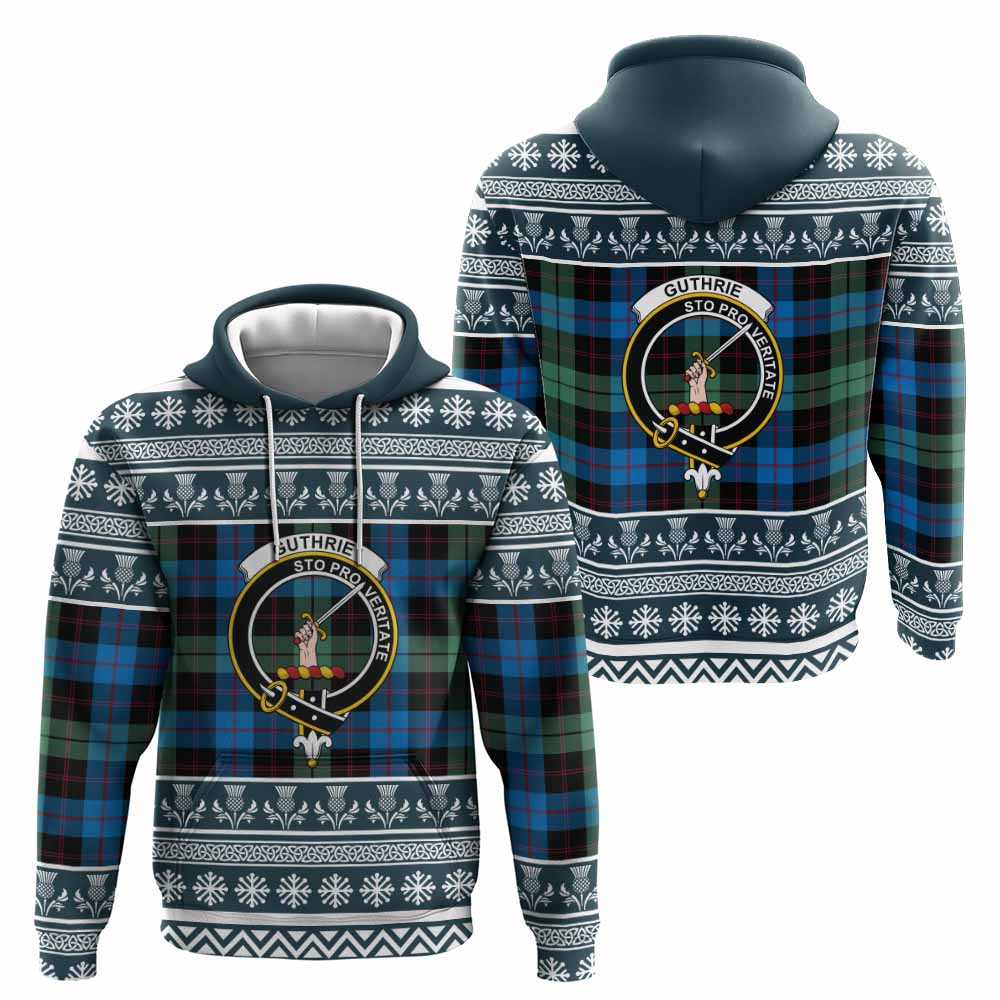 Guthrie Clan Tartan Christmas Hoodie with Family Crest - Tartan Vibes Clothing
