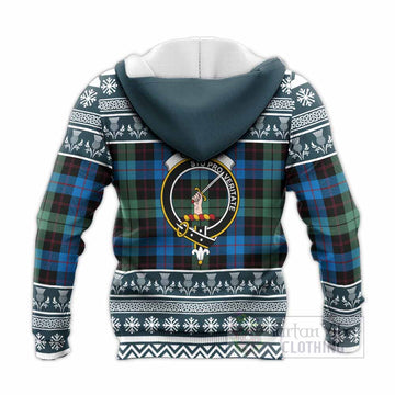 Guthrie Clan Tartan Christmas Knitted Hoodie with Family Crest