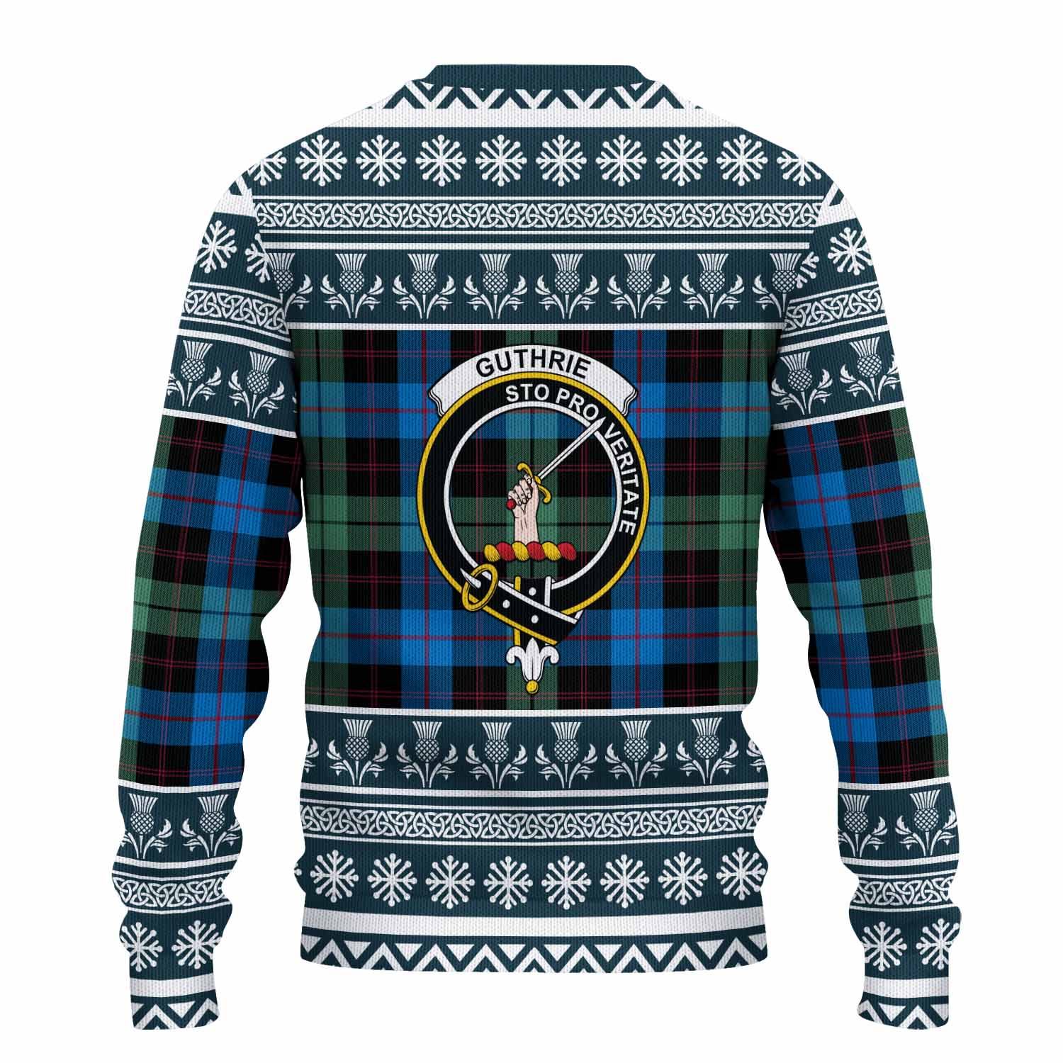 Guthrie Clan Tartan Christmas Ugly Sweater with Family Crest - Tartan Vibes Clothing