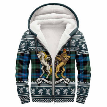 Guthrie Clan Tartan Crest Christmas Fleece Hoodie Coat of Arms Funny Style