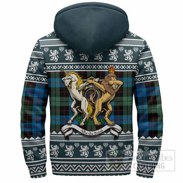 Guthrie Clan Tartan Crest Christmas Fleece Hoodie Coat of Arms Funny Style