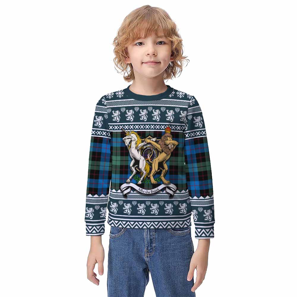 Guthrie Clan Tartan Crest Christmas Kid Ugly Sweatshirt Coat of Arms Funny Style - Tartan Vibes Clothing