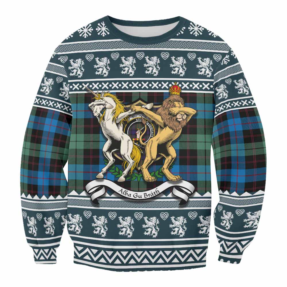 Guthrie Clan Tartan Crest Christmas Sweatshirt Coat of Arms Funny Style - Tartan Vibes Clothing