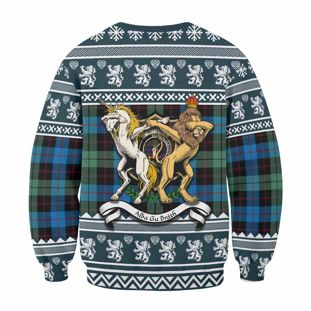 Guthrie Clan Tartan Crest Christmas Sweatshirt Coat of Arms Funny Style - Tartan Vibes Clothing
