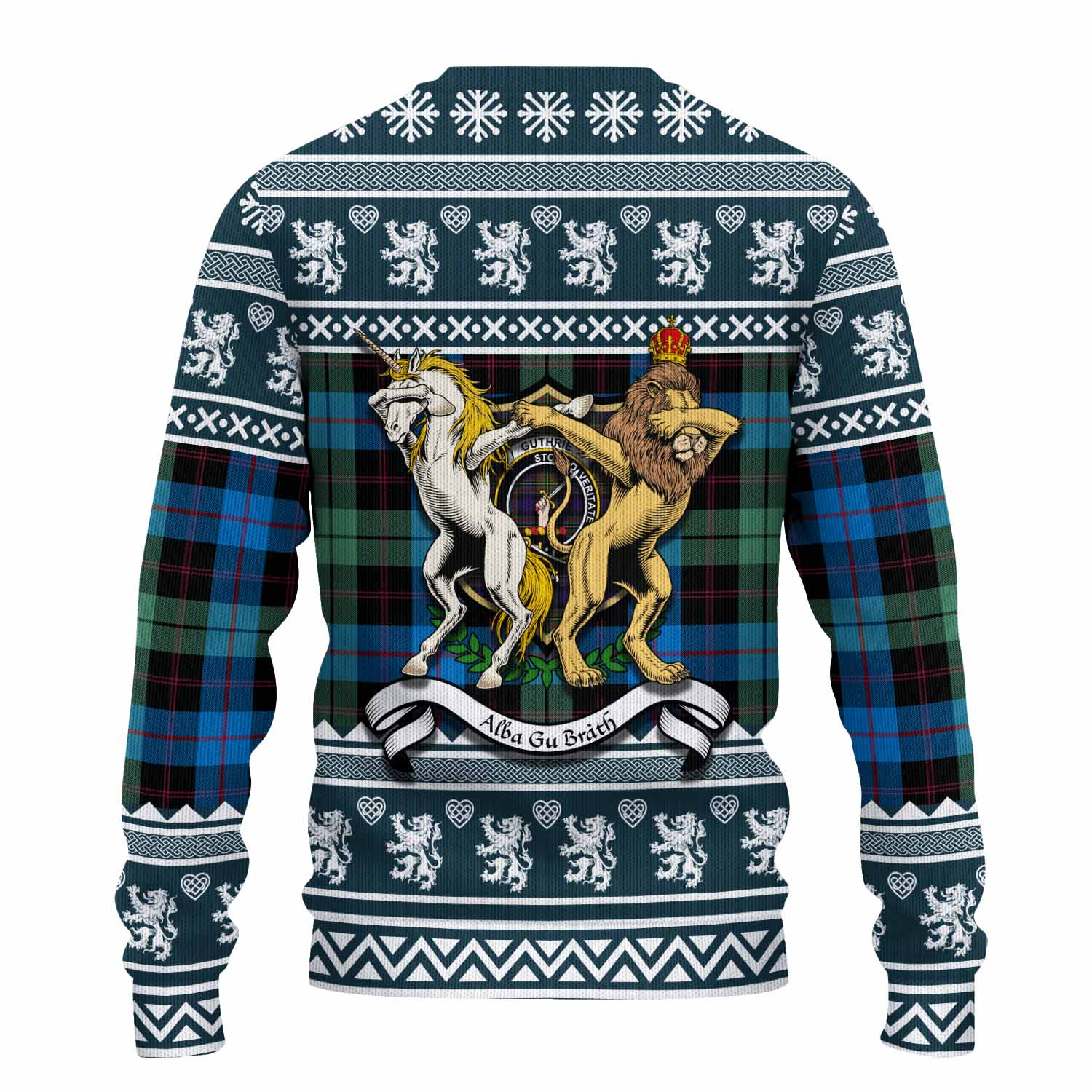 Guthrie Clan Tartan Crest Christmas Ugly Sweater Coat of Arms Funny Style - Tartan Vibes Clothing