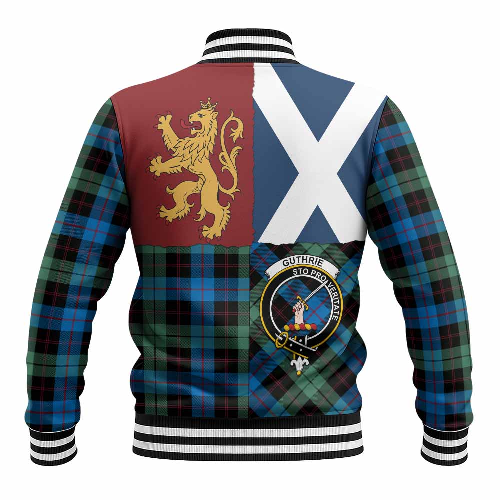 Guthrie Crest Tartan Baseball Jacket with Lion Rampant Saltire Style