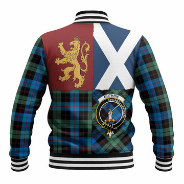 Guthrie Crest Tartan Baseball Jacket with Lion Rampant Saltire Style