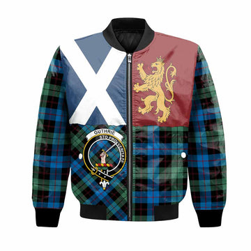 Guthrie Crest Tartan Bomber Jacket with Lion Rampant Saltire Style