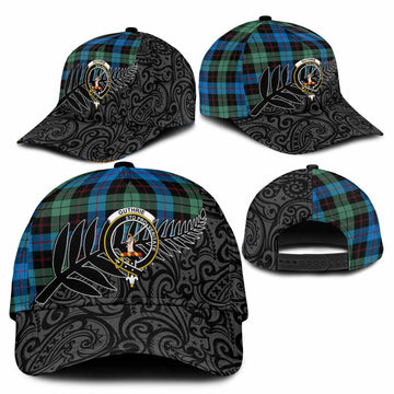 Guthrie Crest Tartan Classic Cap with New Zealand Silver Fern Half Style