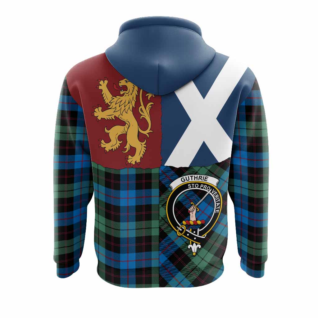 Guthrie Crest Tartan Hoodie with Lion Rampant Saltire Style