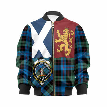 Guthrie Crest Tartan Kid Bomber Jacket with Lion Rampant Saltire Style