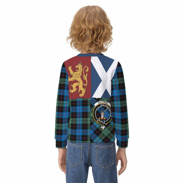 Guthrie Crest Tartan Kid Knitted Sweatshirt with Lion Rampant Saltire Style