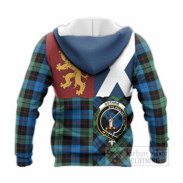 Guthrie Crest Tartan Knitted Hoodie with Lion Rampant Saltire Style
