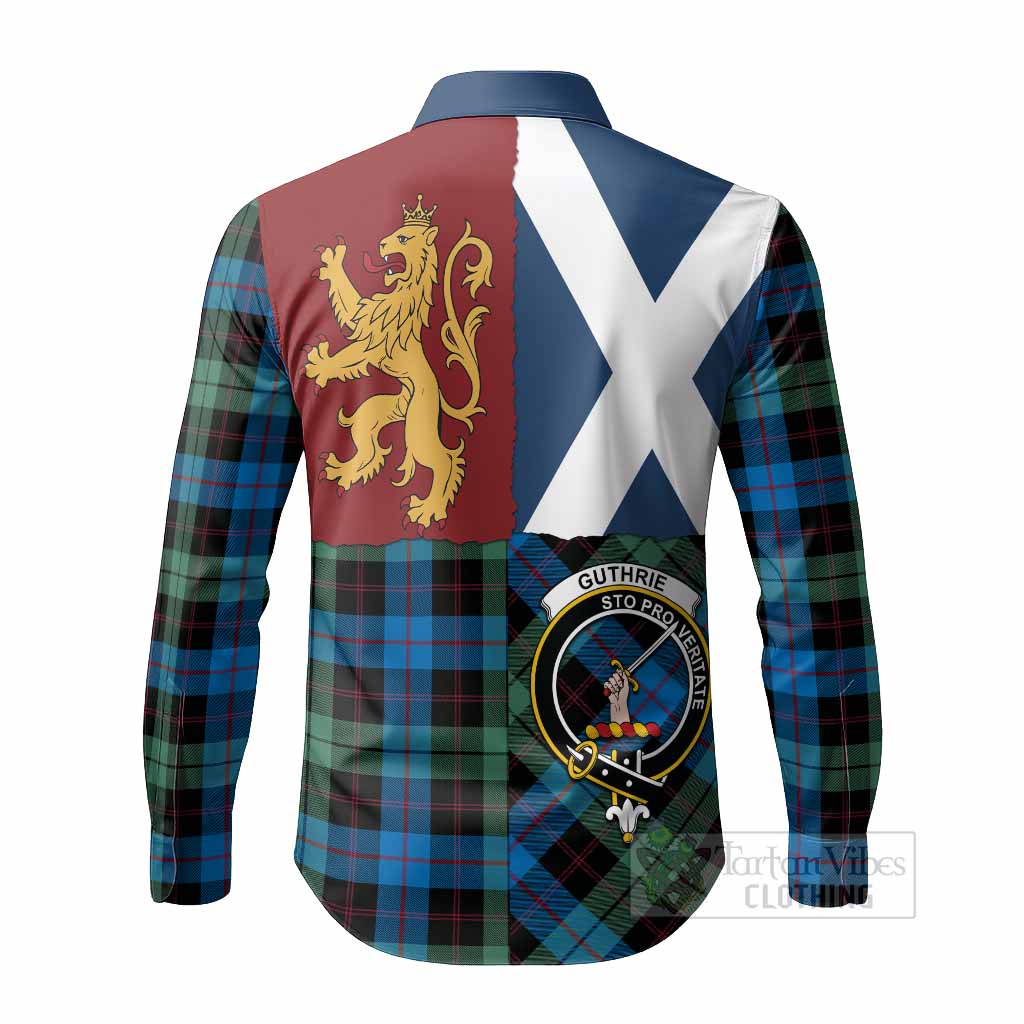 Guthrie Crest Tartan Long Sleeve Button Shirts with Lion Rampant Saltire Style