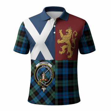Guthrie Crest Tartan Polo Shirt with Lion Rampant Saltire Style