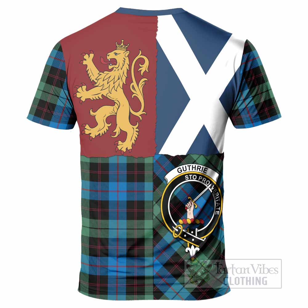 Guthrie Crest Tartan T-Shirt with Lion Rampant Saltire Style